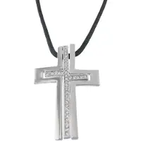 Behave - Ketting met kruis zwart zilverkleurig - Urban streetstijl