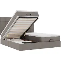 vidaXL Ottoman bed met matrassen 160x200cm stof taupe