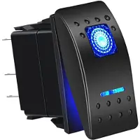 Proride Marine Boot Tuimelschakelaar ON-OFF - Wipschakelaar - Inbouwschakelaar - 12V/20A - 24V/10A - Blauw