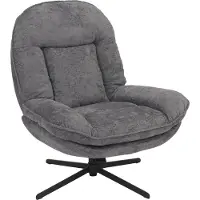 Mendler Relaxfauteuil -P32, televisiefauteuil Nosag-vering Gestoffeerde fauteuil, draaibaar Metaal Stof/textiel Chenille (370 g/m²) ~ grijs