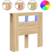 vidaXL Hoofdeinde met LED 100x18,5x103,5 cm bewerkt hout sonoma eiken