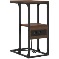 vidaXL Nachtkastje Bruin Eiken 41,5 x 26 x 60,5 cm Bewerkt hout