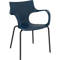 Workliving Jim Stoel - Navy - Zwart Onderstel