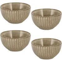 Discountershop Soepkommen Zonder Oor – Set van 4 – Ramen Kom – Serveerkom, Slakom, Mengkom, en Fruitschaal - Aardewerk Kommen 14 cm voor Soep, Noodles, Ontbijt en Salade