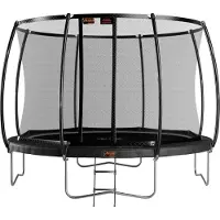 Avyna Opbouw Trampoline Ø430 cm – Met Veiligheidsnet en Trapje – Zwart – Rond Opbouwmodel – Groot Formaat – Premium Kwaliteit