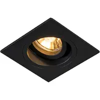 QAZQA Smart inbouwspot zwart vierkant incl. Wifi GU10 - Chuck