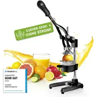 Lumaland handmatige citruspers gietijzer – stille slowjuicer voor citrusvruchten, eenvoudig te reinigen
