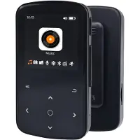 Orbit Electronic MP3 Speler Bluetooth 64GB - Sport Mp3 met Stappenteller en Clip - Dictafoon - BT 5.2 - 1.5" TFT Screen - BJ-M9 - Zwart