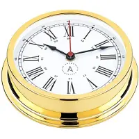 Autonautic Instrumental R175d Nautical Quartz Clock Goud