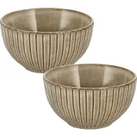 Discountershop Soepkommen Zonder Oor - Set van 2 – Aardewerk Kommen 14 cm – Ramen Kom – Serveerkom, Slakom, Mengkom, Fruitschaal voor Soep, Noodles, Ontbijt of Salade