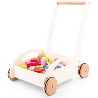 New Classic Toys Houten Blokkenkar - Inclusief 36 blokken - Hoogte 44 cm