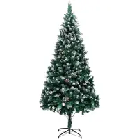 vidaXL Kunstkerstboom met dennenappels en witte sneeuw 240 cm