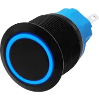 Proride Metalen Drukschakelaar 12V ON-OFF - 22mm - Aan/uit schakelaar - Spatwaterdicht - 12V/24V - LED Indicatie Blauw