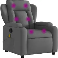 vidaXL Massagestoel in donkergrijze stof