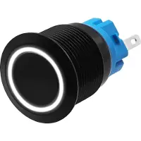 Proride Metalen Drukschakelaar 12V ON-OFF - 19mm - Aan/uit schakelaar - Spatwaterdicht - 12V/24V - LED Indicatie Wit