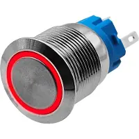 Proride Metalen Drukschakelaar 220V ON-OFF - 19mm - Aan/uit schakelaar - Spatwaterdicht - LED Indicatie Rood