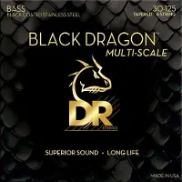 Dr DBSMB6-30 Black Dragon Multiscale Bass Guitar Strings 30-125 - Snarenset voor 6-string basgitaar
