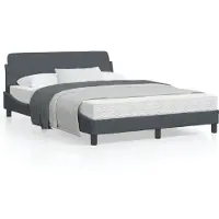 vidaXL Bedframe "Dover" 140x200 cm fluweel donkergrijs