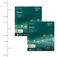 Lumineo Kerstverlichting - 2x - 720 led lampjes -warm wit -5400 cm - timer en dimmer