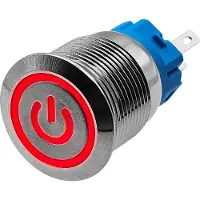 Proride Metalen Pulsschakelaar 12V OFF-(ON) - 19mm - Momentschakelaar - Spatwaterdicht - 12V/24V - LED Indicatie Rood