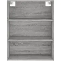 vidaXL Hoge kast 69,5x34x180 cm bewerkt hout grijs sonoma eikenkleurig
