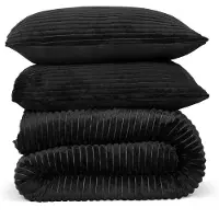 DoubleDry Dekbedovertrek rib flanel tweepersoons 200x220 cm + 2 kussenslopen -