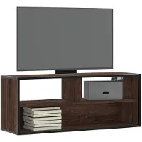 vidaXL Tv-meubel 100x31x39,5 cm bewerkt hout metaal bruin eikenkleurig