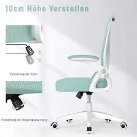 Alta ErgoEase Mesh Bureaustoel – Ergonomische Bureaustoel met Verstelbare Armleuningen, Lendensteun, Ademend Rugnet, 360° Draaifunctie en Kantelfunctie – Verstelbare Kantoorstoel – Groen
