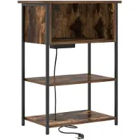 vidaXL Nachtkastje Rook Eiken 55 x 31 x 76 cm Bewerkt hout