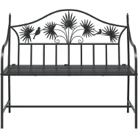 vidaXL Tuinbank, zwart, 104 x 52,5 x 89 cm, staal