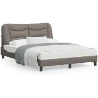 vidaXL Bedframe met LED zonder matras "Hvar" 120x200 cm stof taupe