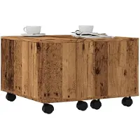 vidaXL Salontafel 60x60x38 cm bewerkt hout oud houtkleurig