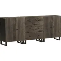vidaXL 3-delige Dressoirs 60x33x75 cm massief mangohout zwart
