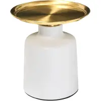 Beliani DOVE - Bijzettafel - Wit/Goud - Metaal