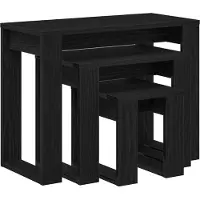 vidaXL Nesttafels 3 st Zwart Eiken 61 x 28 x 47 cm Bewerkt hout