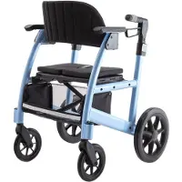 Multimotion Triumph Prestige - 2-in-1 Rolstoel/rollator - Inklapbaar - Stevig - Sky Blue