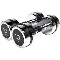 Olive Chromed Dumbbell 10kg 2 Units Zilver