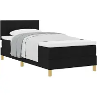 vidaXL Boxspring bed met kussen met hoofdeinde Zwart 90 x 200 cm Stof