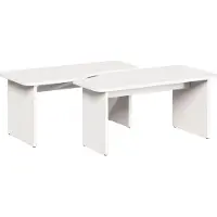 vidaXL Salontafel 2 st Wit 100 x 69 x 35,5 cm Massief grenenhout