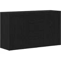 vidaXL Dressoir Zwart Eiken 120 x 36 x 69 cm Bewerkt hout