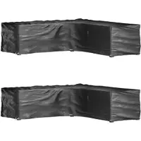 vidaXL Tuinmeubelhoezen L-vormig 2 st 16 oogjes 250x250x70 cm