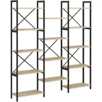 vidaXL Boekenplank 156 x 25 x 167 cm Bewerkt hout Sonoma Eik
