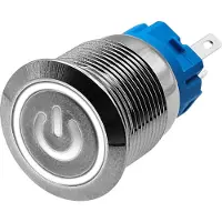 Proride Metalen Drukschakelaar 220V ON-OFF - 19mm - Aan/uit schakelaar - Spatwaterdicht - LED Indicatie Wit