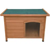 MonsterShop Monster Shop Houten Hondenhok – Klein - 58cm H x 86cm B x 63cm D - Weerbestendig Dennenhout - Geschikt voor Binnen & Buiten