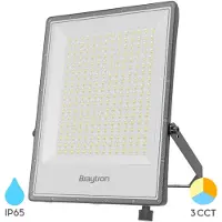 Braytron LED Buitenlamp - Schijnwerper Breedstraler Floodlight -Grijs -Waterdicht IP65- 200W -22000 lm - 3IN1 CCT(3000K / 4000K /6500K)