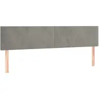 vidaXL Hoofdborden 180x5x78/88 cm fluweel lichtgrijs