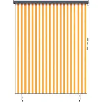 vidaXL Rolgordijn Wit en Oranje 200 x 250 cm Stof en Aluminium
