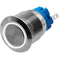 Proride Metalen Pulsschakelaar 220V OFF-(ON) - 19mm - Momentschakelaar - Spatwaterdicht - LED Indicatie Wit