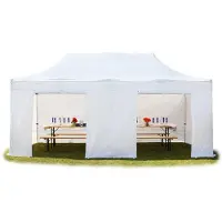 TOOLPORT 3x6 m Easy up partytent PVC, PROFESSIONAL alu 40mm, wit