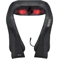 Auronic Shiatsu Massagekussen - Elektrisch Nekmassage Apparaat - Massage Apparaten - Nek en Schouder Massage apparaat- Infrarood - Zwart